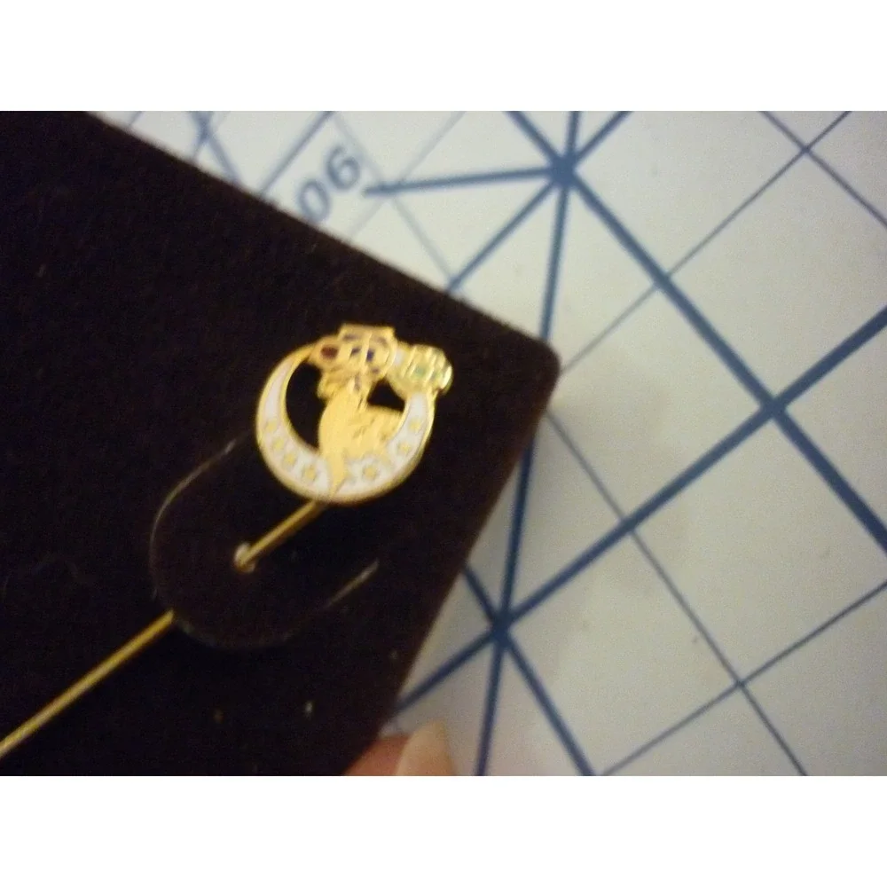 Vintage Kappa Sigma Fraternity Stick Pin Star & Crescent Enamel Greek Letter ΚΣ‎